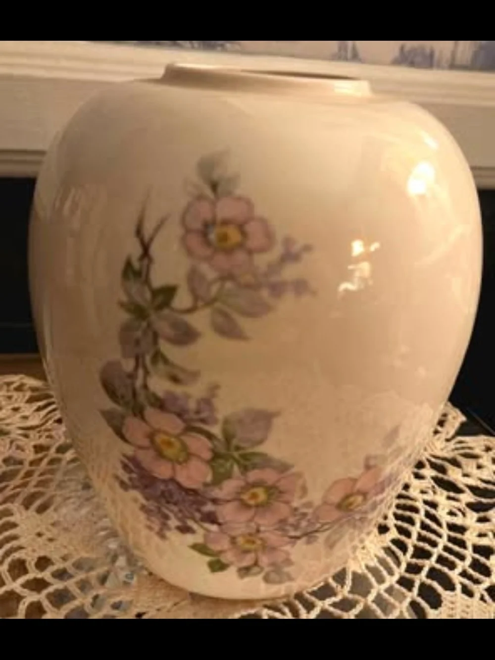 Vintage Dainty Floral Ceramic Vase • Cottagecore Grandmacore Shabby Chic Decor